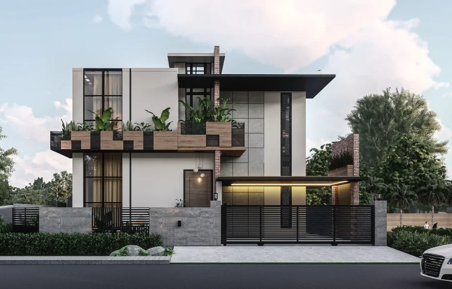 Corner Modern House Design 77 1 Kanal Modern House Design by Edify Studio 2